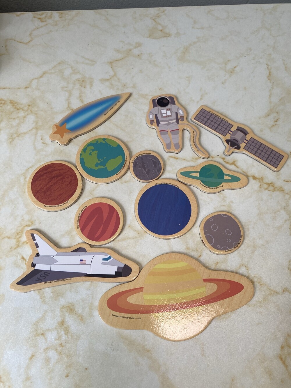 Bendon Wooden Solar System Space Magnets